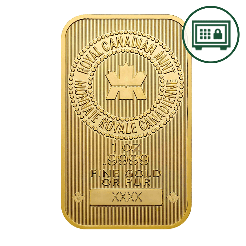 Image for 1 oz. Royal Canadian Mint Gold Bar - Secure Storage from TD Precious Metals